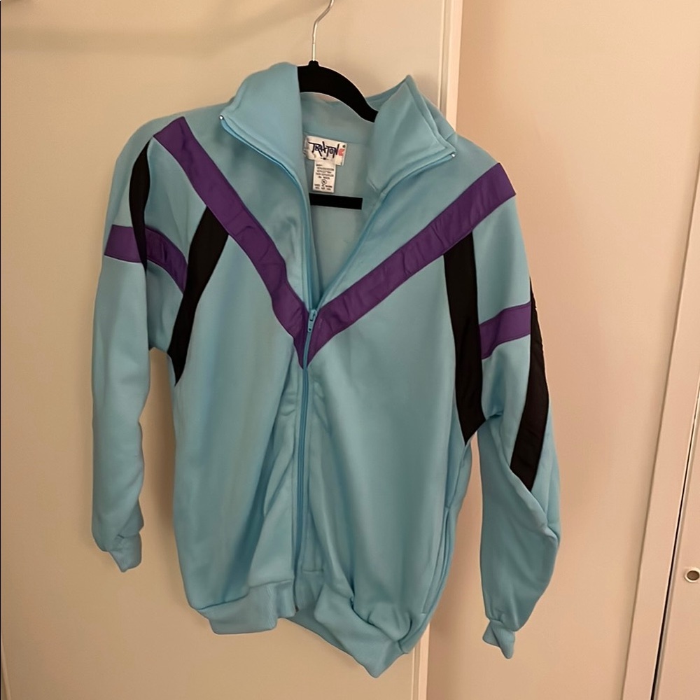 80s Track Jacket with Embroidered V-Pattern